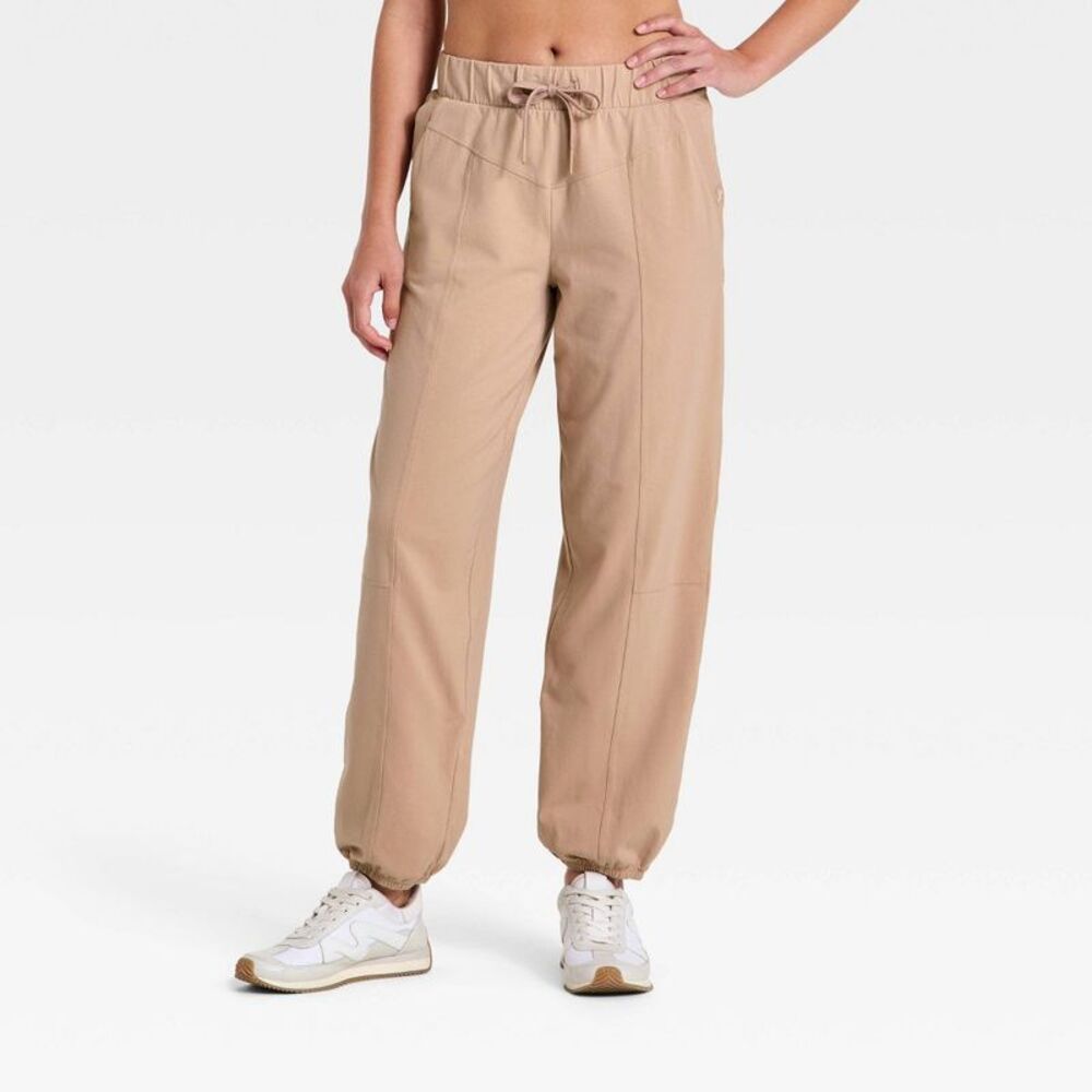 Women's Washed Jersey Jogger Pants - Light Brown M